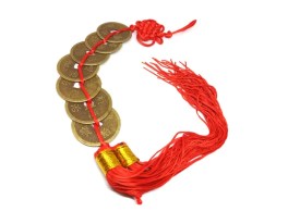 Adorno colgante 7 monedas chinas